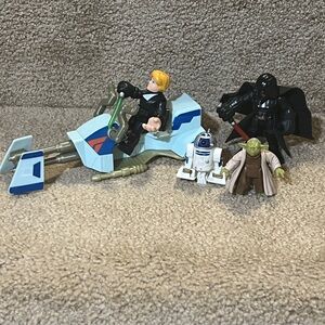 Star Wars imaginext lot of 5 Luke Skywalker & Darth Vader & Yoda & R2D2